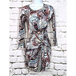 IRO "Gordon" Printed Bodycon Mesh Knot Dress Chic Modern Contemporary Size 0